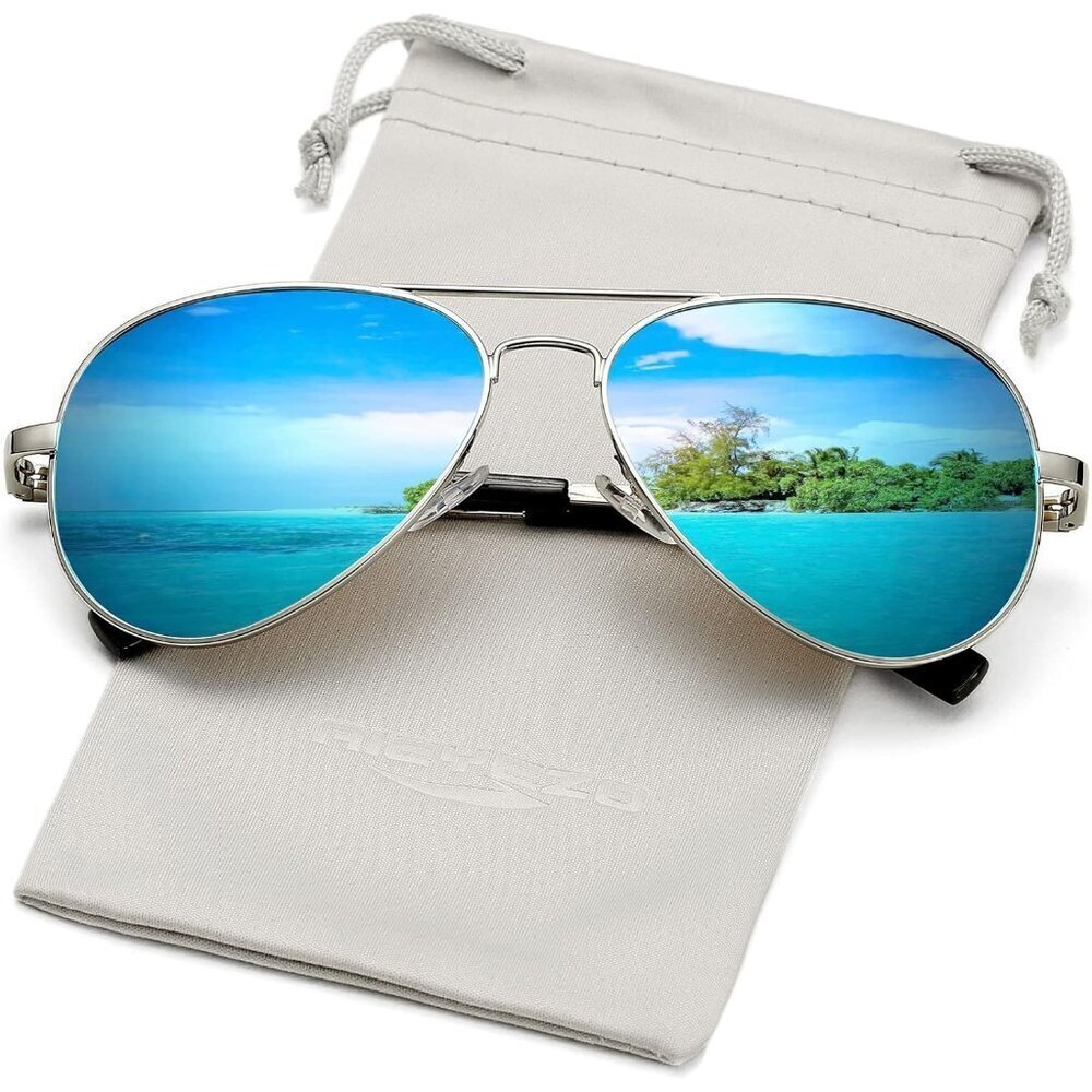 Polarized Aviator Sunglasses Men Women Metal Frame UV400 Protection